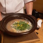 おか田 - 焚合せ、白アマダイのみぞれ鍋、三関セリ