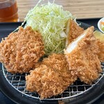 とんかつや さとう - ミックスかつ定食（ヒレ、チキン、メンチ）