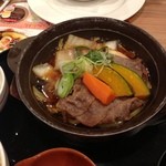 ガスト - 京都産九条ねぎと寄せ豆腐の牛すき鍋699円税別