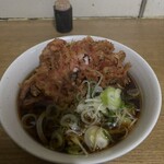 一由そば - 太蕎麦(温)並360円＋JKB(ジャンボかき揚げB)260円