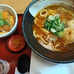 杵屋 AEON Town伊勢Lala Park店 - 雞天婦羅咖哩烏冬＋豬排飯。1,220日圓+670日圓