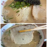 三吉ラーメン - トッピングの具
チャーシューは厚切り