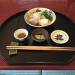 虎屋 壺中庵 - 鯛 車海老 烏賊のお造り 
