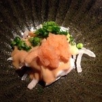 鮨 さかい - 2015　1月　ふぐ刺し、キモ和え