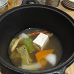 お通しの蟹鍋です