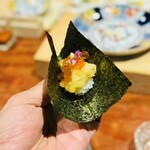 焼鳥 酉乃洲 - ささみ天、いくら海苔巻