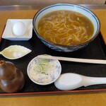 福はら - カレー蕎麦580円   ゆでたまご70円