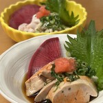 和ダイニングみつ橋 - あん肝ポン酢と白子ポン酢