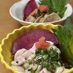 和ダイニングみつ橋 - 白子ポン酢とあん肝ポン酢