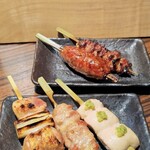 日本橋 逢鳥 - 串おまかせ５本
　　[ささみ、はらみ、ねぎま、かわ、つくね]