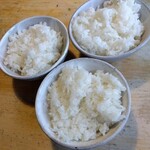 北のランプ亭 - ごはん（ゆめぴりか）中　275円×3