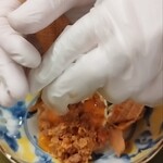 台北餃子 西荻窪張記 - 温玉の坦々ポテサラ。え？！コーンをクラッシュ？？？