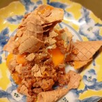 台北餃子 西荻窪張記 - 温玉の坦々ポテサラ。アフター。なるほど。これが完成形なのね？パフォーマンスも楽しかったけど、味も良き♪