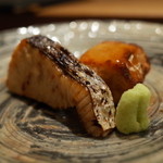 虎白 - 焼物 鰆(さわら) 海老芋 醤油餡 2015.1.1x