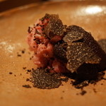 虎白 - 冷し物 和牛 椎茸 鶉温泉卵 トリュフ 2015.1.1x