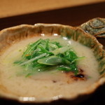 虎白 - 煮物 のど黒 葱 水菜 白味噌仕立て 2015.1.1x