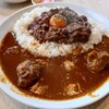 喫茶うずら - 料理写真:定番チキンカレーと鹿肉のキーマカレーの合いがけカレー
