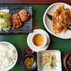 旬まる - 週替わりランチ「鶏テキ、豚キムチ炒め」