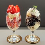 壱番窯 カフェ - 苺のパフェ&コーヒーゼリーパフェ