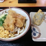 いわのや - ・「とり天ぶっかけ冷 小+なす天(¥580＋¥140)」