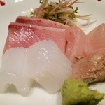 賛否両論 - (1/22)刺身　寒ブリ、アオリイカ、カワハギ、カワハギの肝