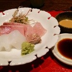 賛否両論 - (1/22)刺身　寒ブリ、アオリイカ、カワハギ、カワハギの肝