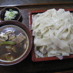 ちどり - ひも川うどん(きのこ南ばんつけ汁・800円)