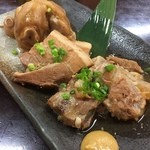 がんじゅう堂 - 『生ビール＆おつまみセット』様（1000円）てびち様、三枚肉様、軟骨ソーキ様、の夢のようなトリオ！