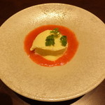 銀座 吉本 - 焼苺すーぷ バニラアイス添え