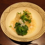 銀座 吉本 - 海老芋 竹の子 帆立 天豆 海老そぼろ餡かけ