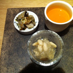 ゆう - 【お通し】黒田五寸人参のスープがうまい。