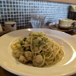 ワーズワース - マッシュルームと小エビのレモンクリームパスタ