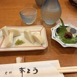 更科 斉とう - 雪膳　そば味噌、板わさ