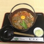 そば処 いづい - 味噌キムチ味カルビ鍋うどん