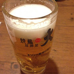 Izakaya Biggu - ビールちょっと温め 
      グラスが暖かかったから、冷却が間に合わなかったのでしょう。