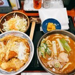 ハナマル霞庵 - ミニミニセット(上カツ丼　カレー南蛮うどん)