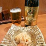 Shun Sai Shun Gyo Suzune - 瓶ビール（エビス）（600円＋税）お通し（380円＋税）2015.1