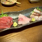 だるま - 刺身三点盛り 1280円