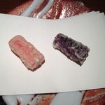 天ぷら 元吉 - h27.1 金時人参と紫人参