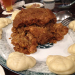趙楊 - 2015年1月下旬。鶏肉と蒸しもち米包み　蒸しパン添え。