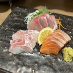 全席完全個室 地鶏と鮮魚が旨い店 鶏きち魚きち - 刺し盛り3種