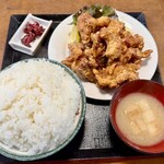 食堂 なすの屋 - 唐揚げ定食(ご飯大盛)  1,200円