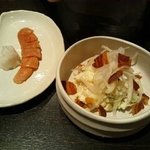 大かまど飯 寅福 - あごおとしめんたいこ＆ポテトサラダ