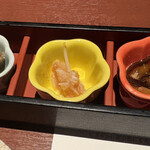 高知藁焼き 屋台餃子 土佐宿毛マーケット - 【前　菜】　１　土佐前菜三種盛り
