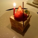 レ セゾン - 2015 01 誕生日のケーキ(お店からのサービス)