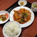 四川食府 - ランチの白身魚の甘酢ソースかけ（７８０円）２０１５年１月