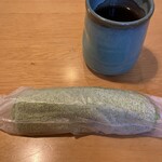 甘味喫茶 おかげ庵 - 抹茶色のおしぼり