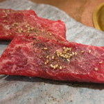 焼肉 山水 - 27年1月　厚切りハラミ　塩で