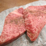 焼肉 山水 - 27年1月　山水ステーキ　塩で