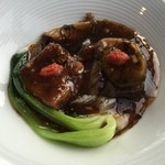眺遊楼 - 青菜と揚げ豆腐の煮込み、牡蠣油ソース